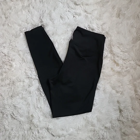 Women's Reebok Black Mesh Panel Yoga Leggings Gym Pants Athleisure - S - Picture 2 of 14